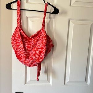Free people Red Floral Tie-Front Tank Top